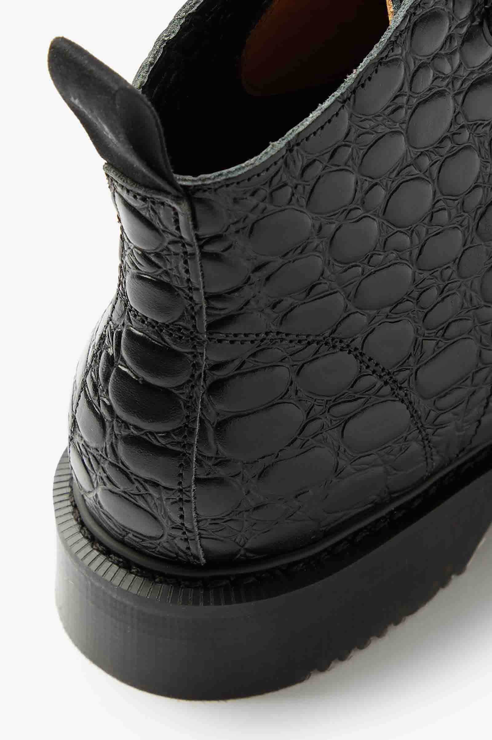 George Cox Embossed Leather Monkey Boot(280 102：BLACK): | FRED 