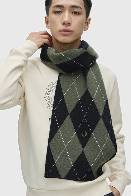 Brushed Argyle Scarf