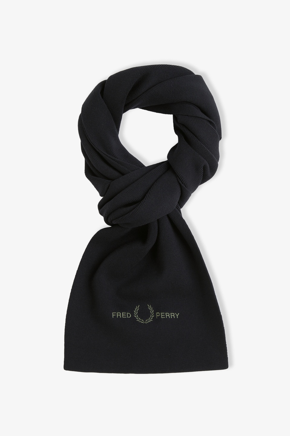 Graphic Flp Scarf(1SZ 13C：BLACK / LAUREL WREATH GREEN): | FRED
