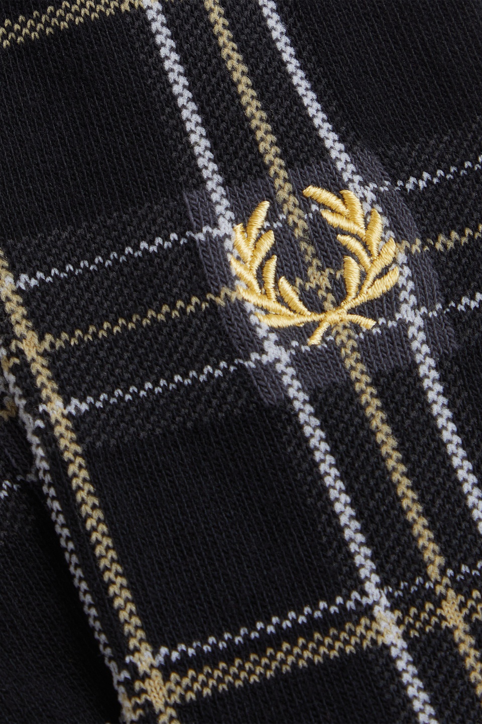 Tartan Socks 90A:BLACK / CHAMPAGNE 6-8