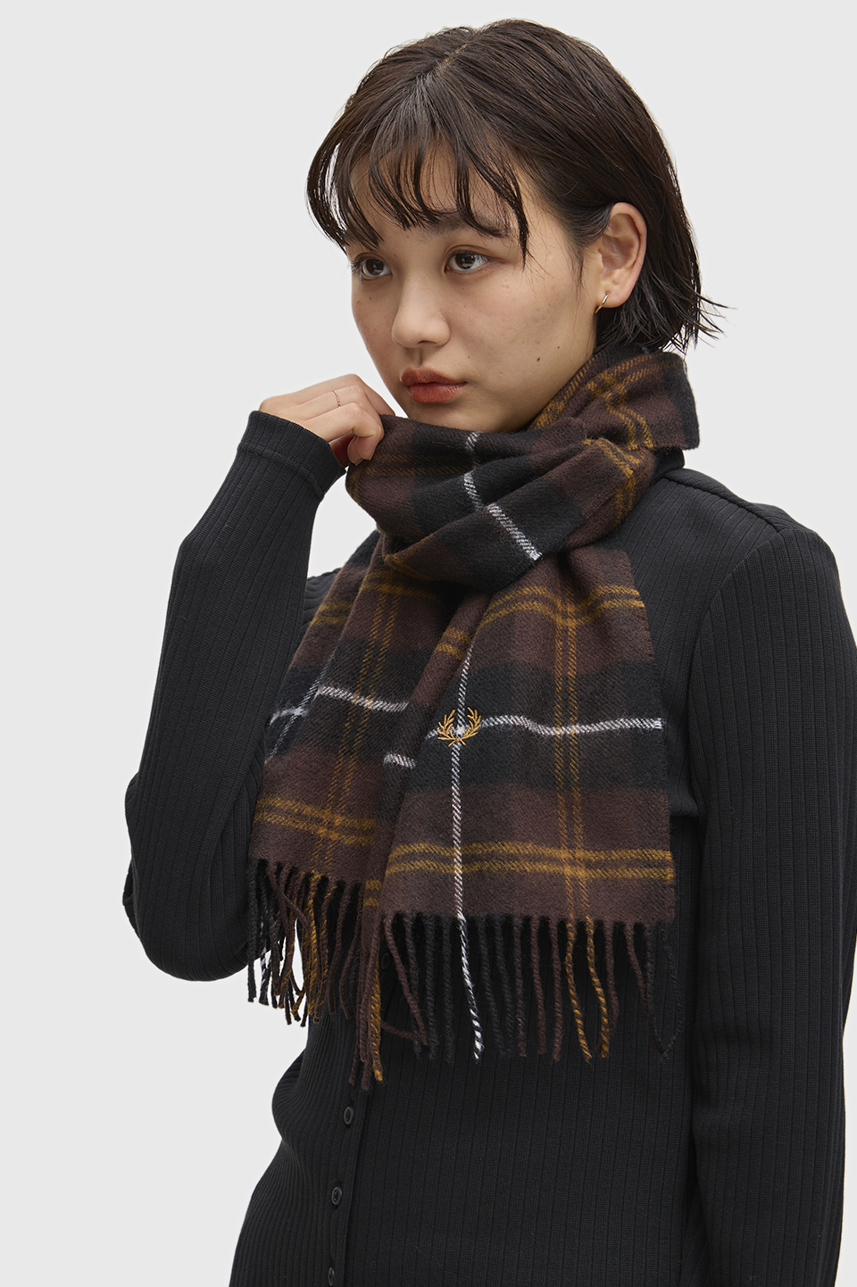 Lambswool Scarf(1SZ 33C：RICH BROWN): | FRED PERRY JAPAN