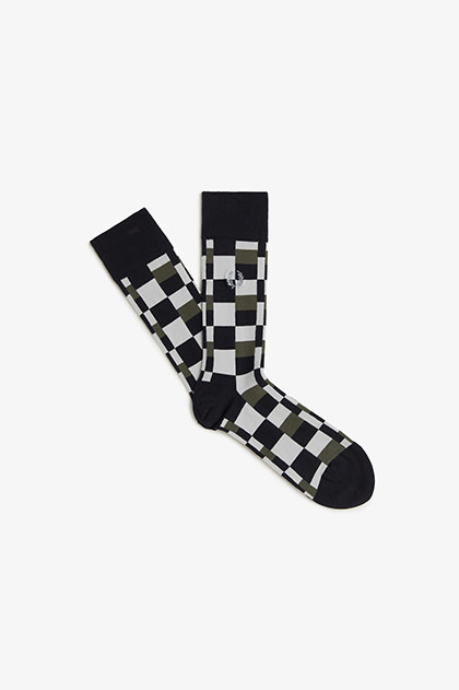 Glitch Print Brushed Socks