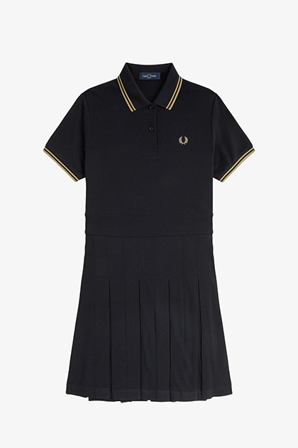Tipped Pleated Tennis Dress