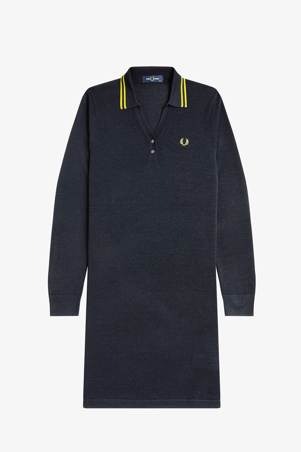Textured Metallic Knit Polo Dress(10 608：NAVY): | FRED PERRY
