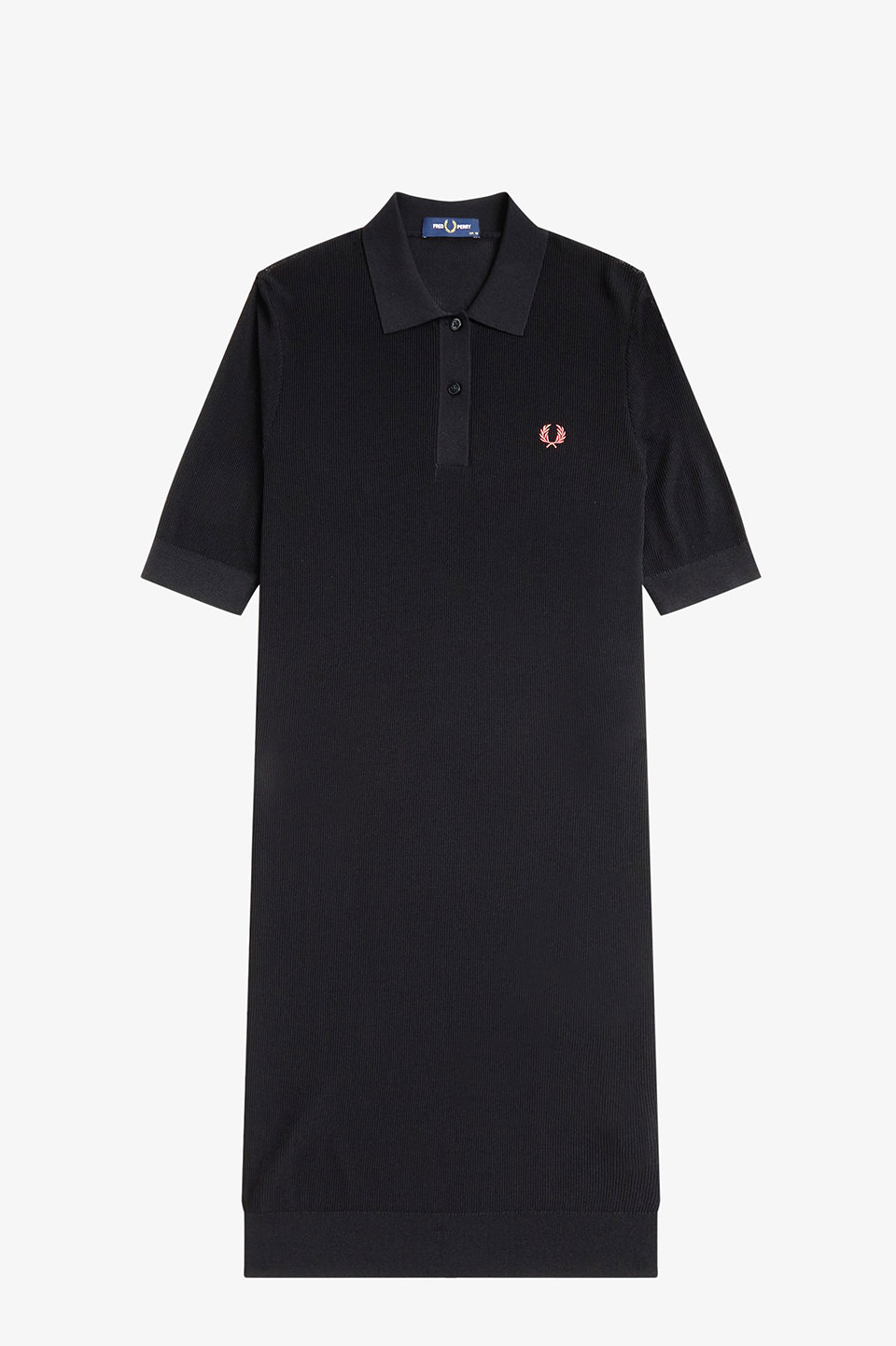 Ribbed Knitted Polo Shirt Dress(10 102：BLACK): | FRED PERRY JAPAN