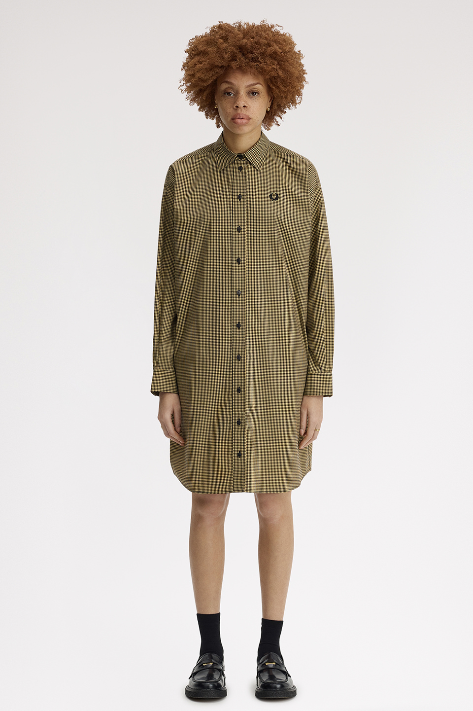 Chequerboard Shirt Dress(10 102：BLACK): | FRED PERRY JAPAN