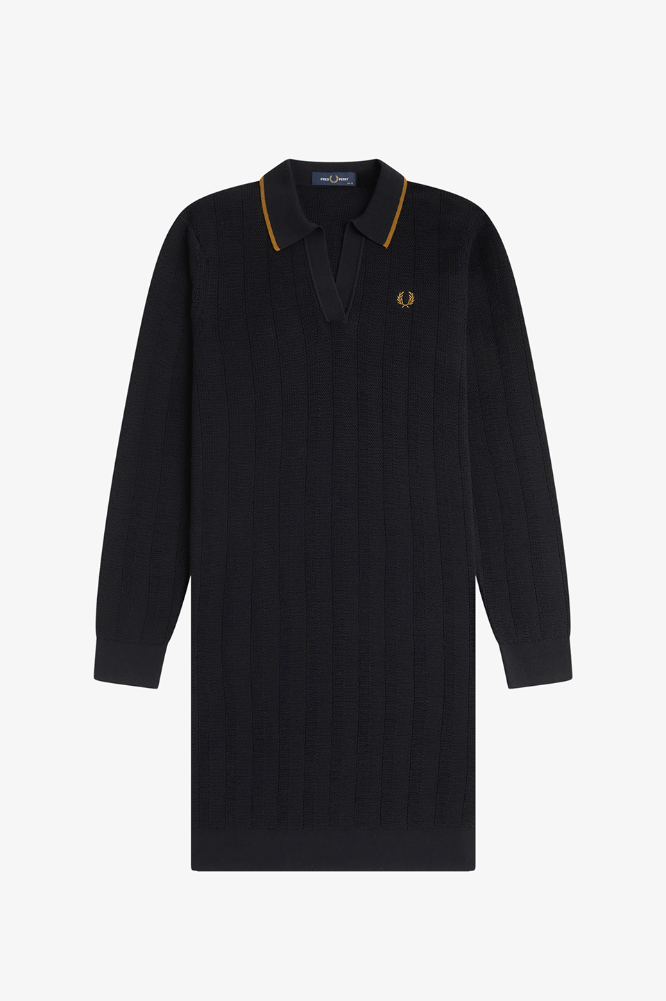 Textured Knitted Shirt Dress(10 102：BLACK): | FRED PERRY JAPAN