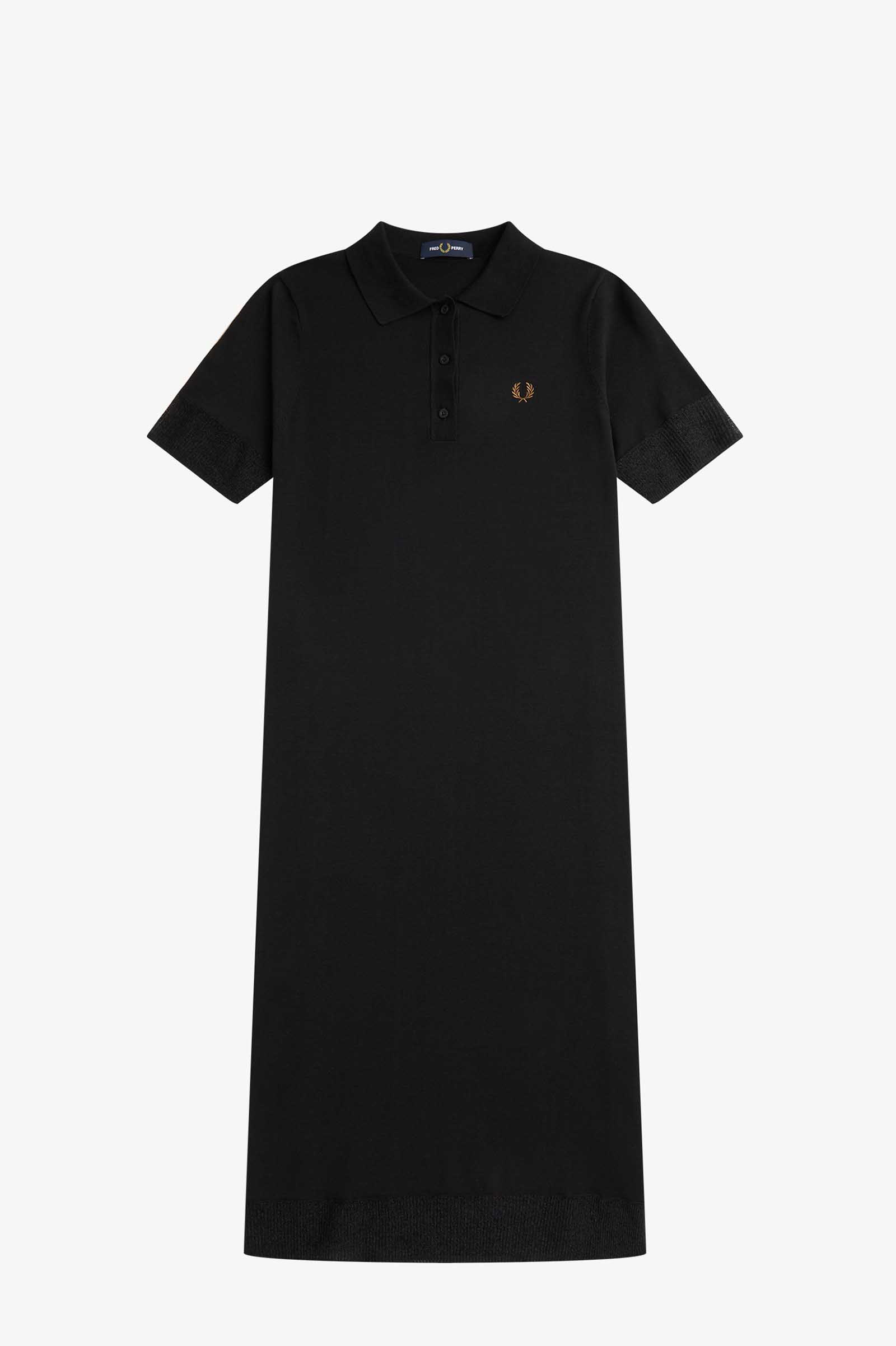 Sheer Trim Knitted Shirt Dress(10 102：BLACK): | FRED PERRY JAPAN ...