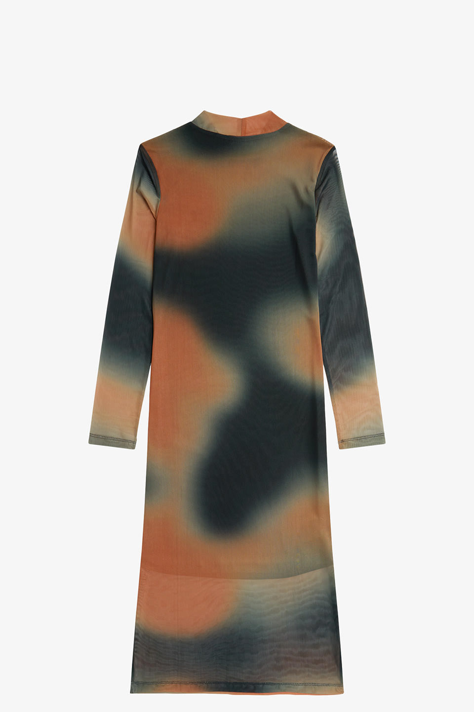 Printed Mesh Mock Neck Dress(10 Q20：NIGHT GREEN): | FRED