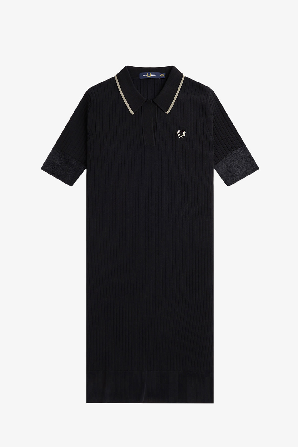 Sheer Trim Knitted Shirt Dress(8 102：BLACK): | FRED PERRY JAPAN 