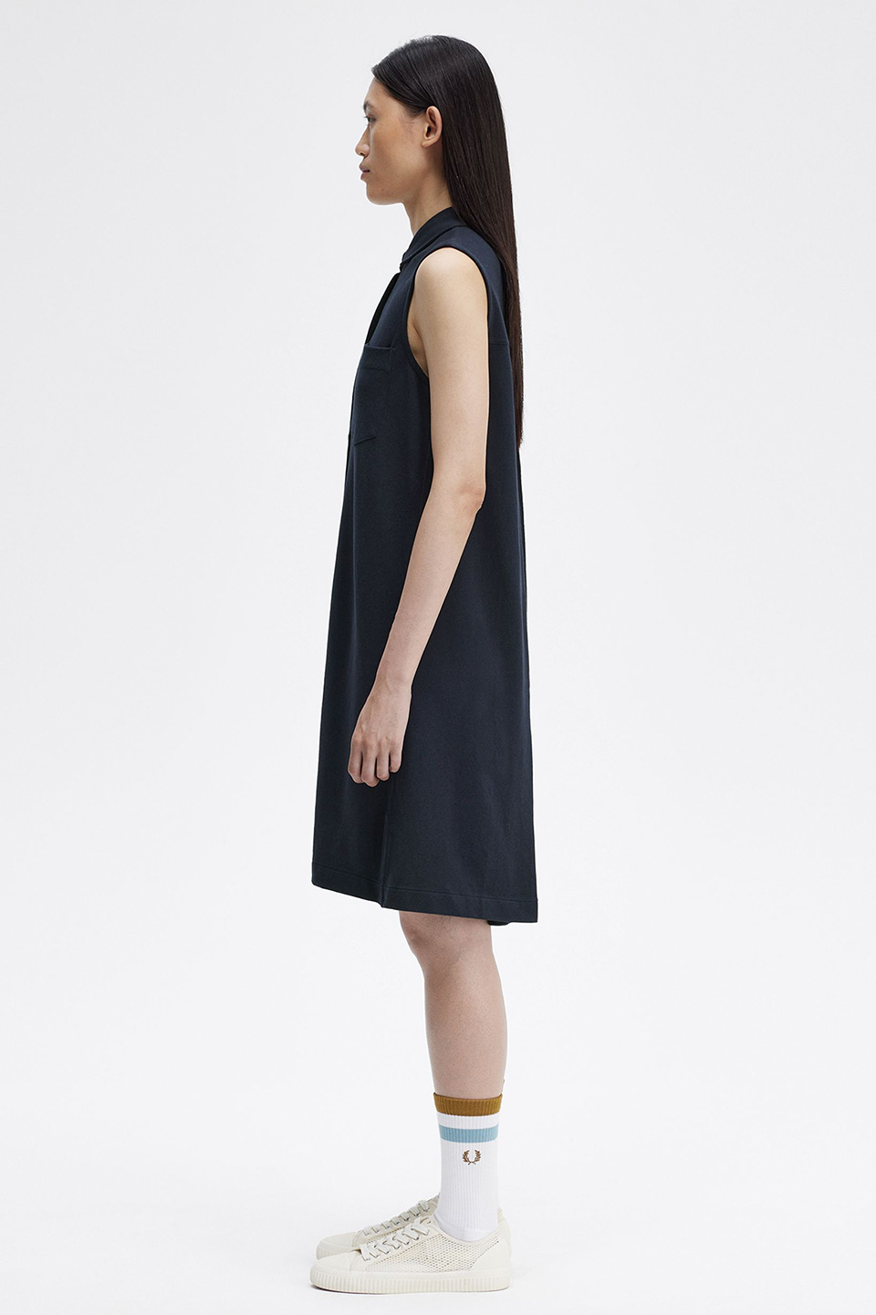 Button-Through Pique Shirt Dress(8 608：NAVY): | FRED PERRY JAPAN 