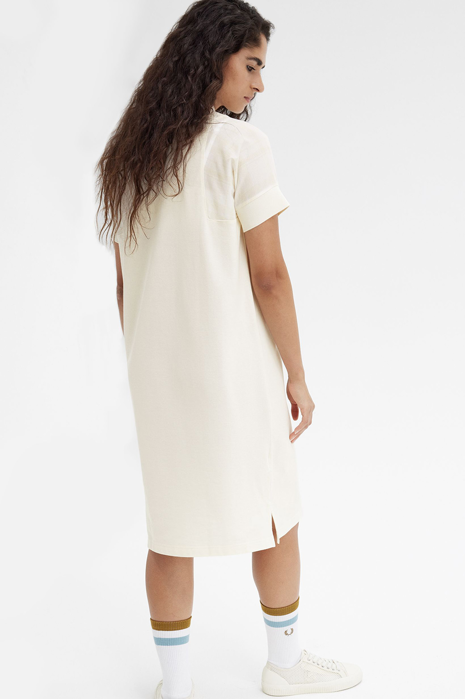 Tartan Sleeve Pique Dress(10 560:ECRU): | FRED PERRY JAPAN Tartan Sleeve Pique Dress(10 560:ECRU): | FRED PERRY JAPAN