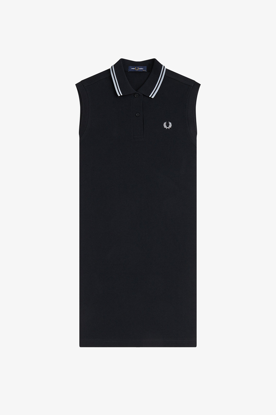 The Sleeveless Fred Perry Shirt Dress(8 38C：BLACK / DUSKY BLUE