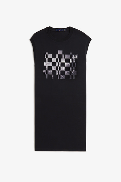 Graphic Print Pique Dress(10 102：BLACK): | FRED PERRY JAPAN