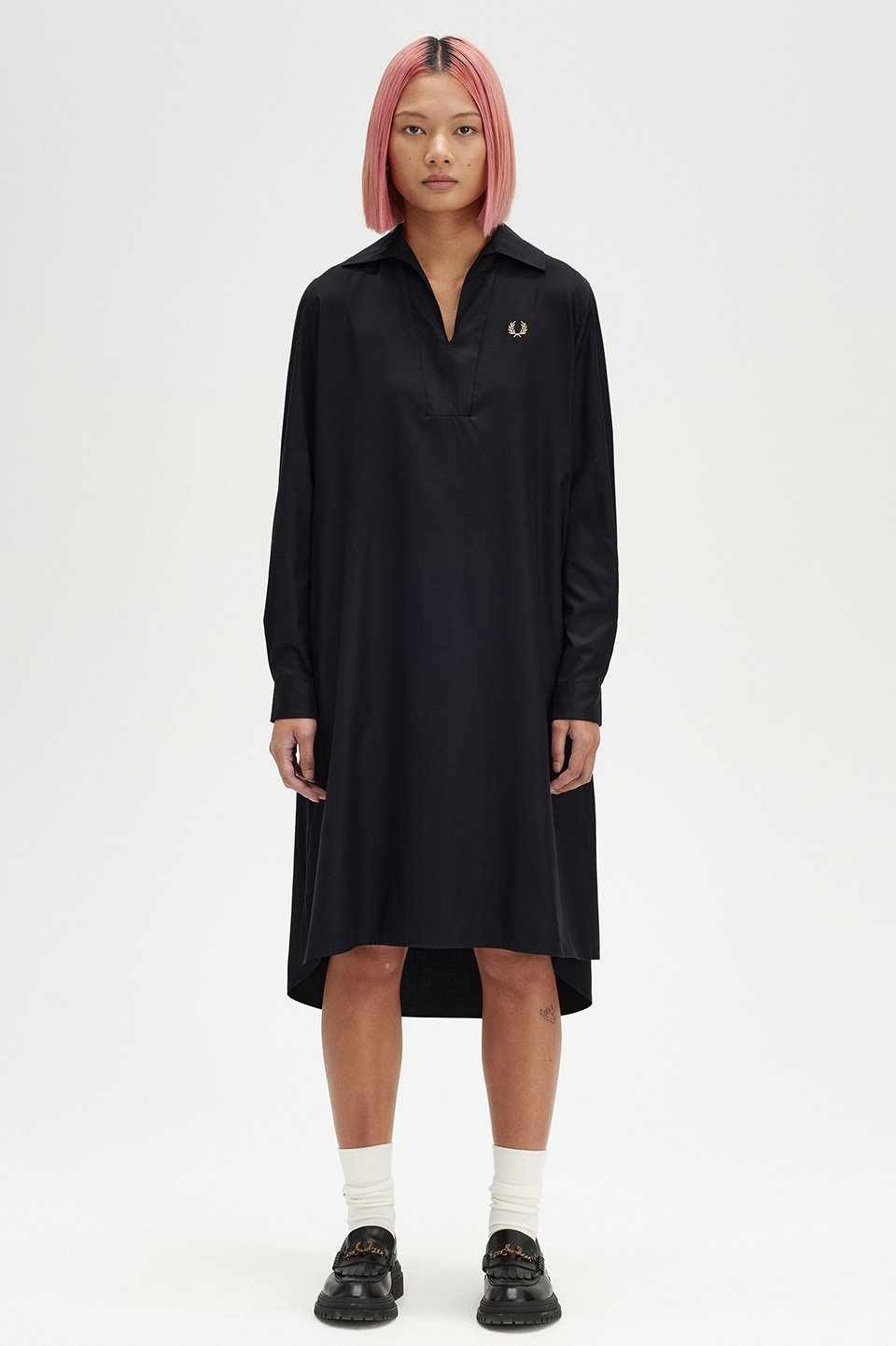 Open Collar Shirt Dress(8 102：BLACK): | FRED PERRY JAPAN