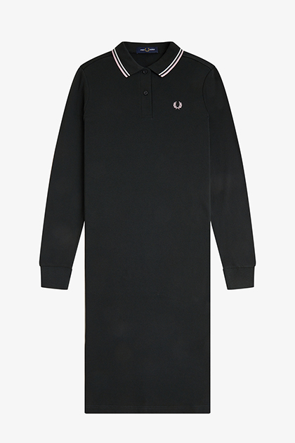 The Long Sleeve Twin Tipped Fred Perry Dress(8 350：BLACK): | FRED