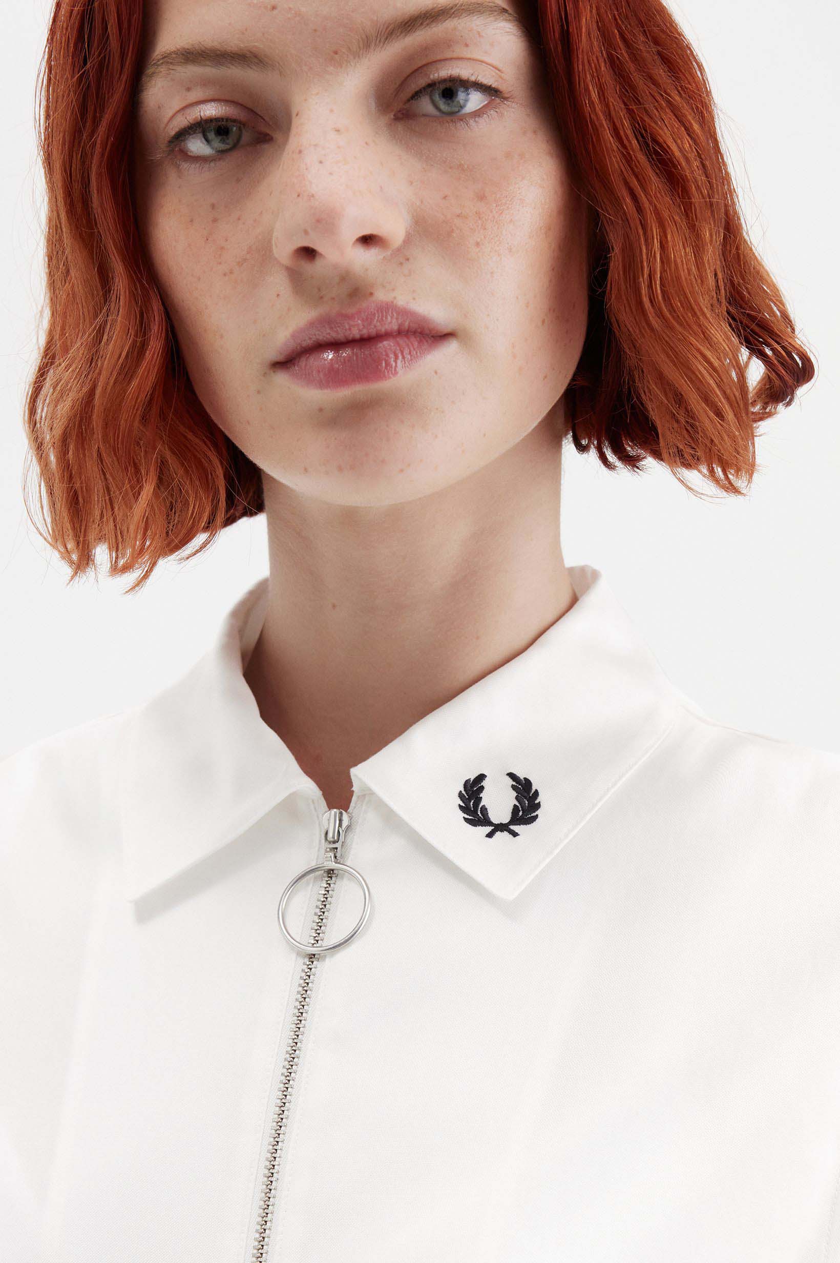 Zip-Through Shirt Dress(8 129：SNOW WHITE): | FRED PERRY