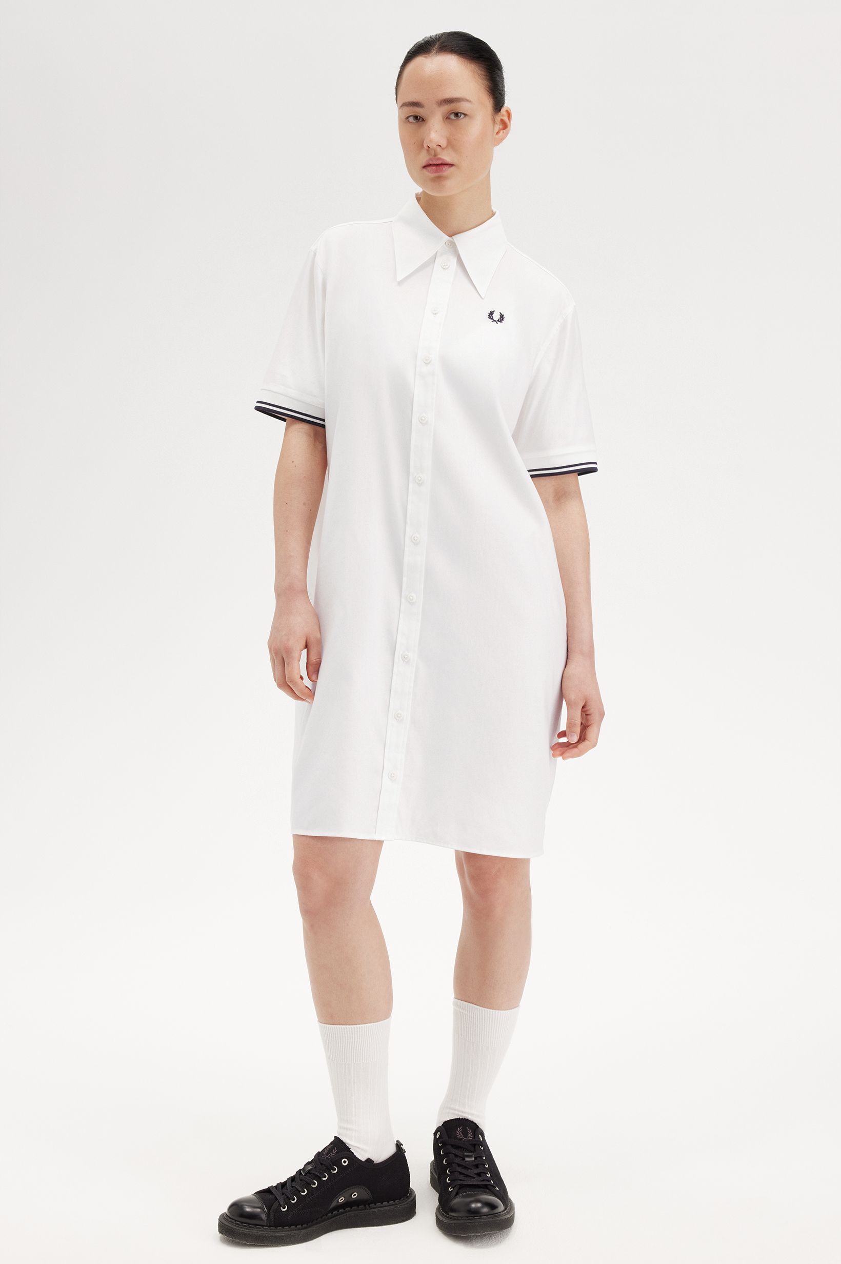Tipped Shirt Dress