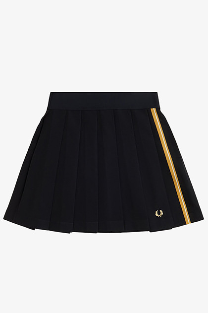 Tape Detail Pleated Skirt