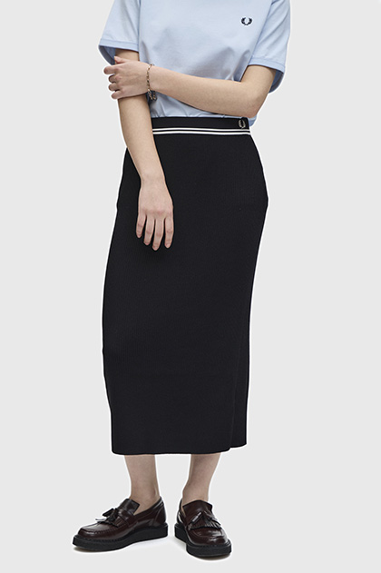 Tipped Rib Knitted Skirt
