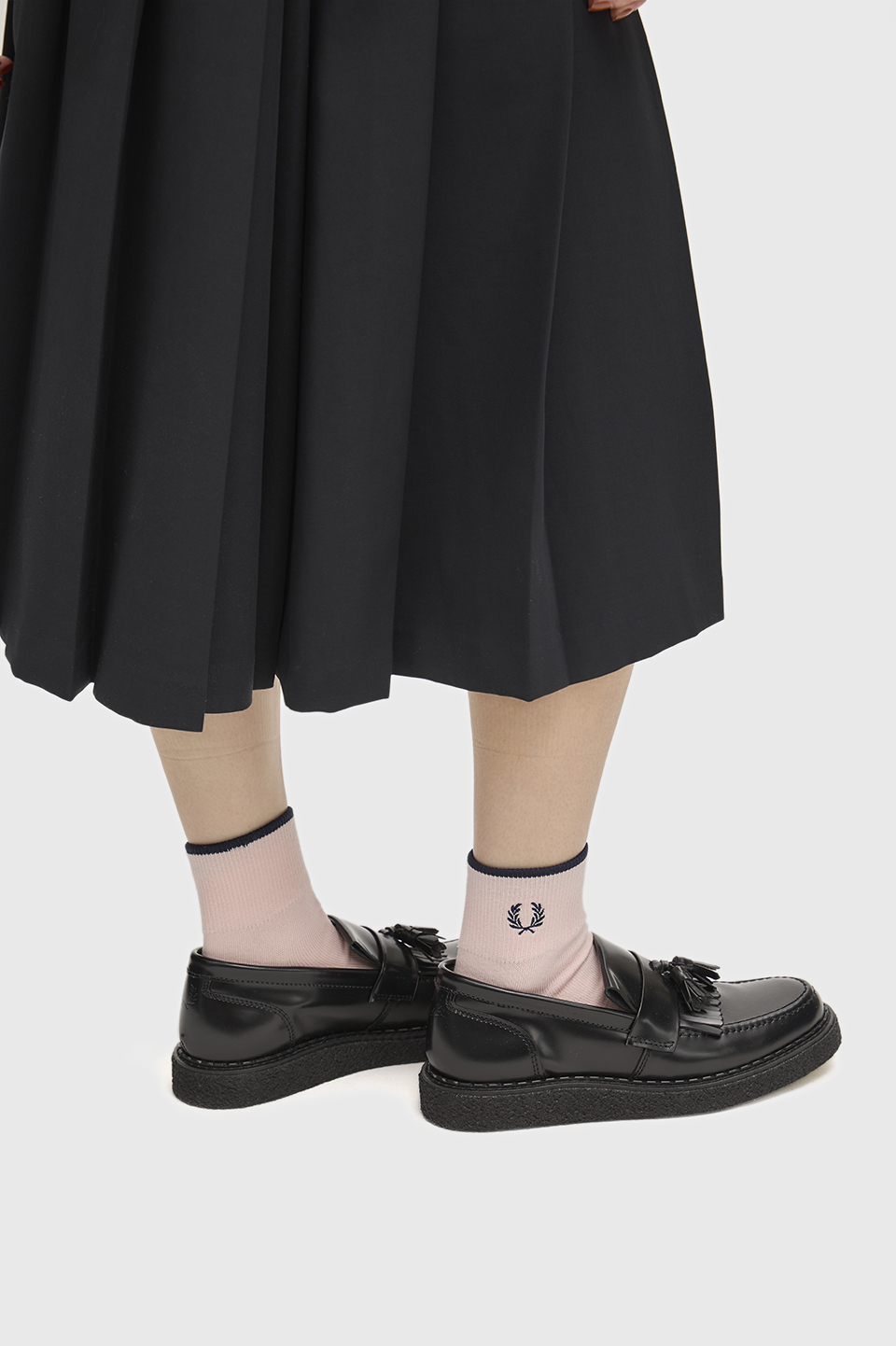 Single Tipped Short Socks 82C:ICED PINK / NAVY / NAVY 4-6