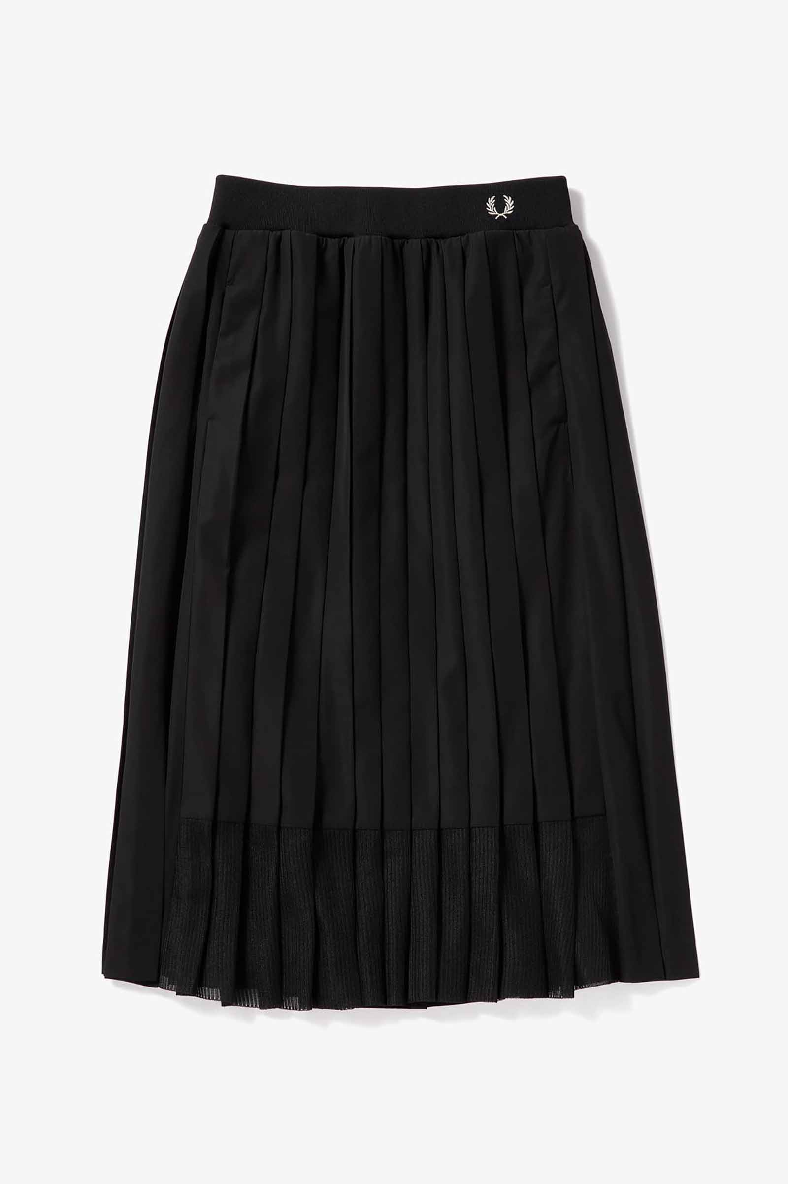 Sheer Knit Paneled Skirt(8 07：BLACK): | FRED PERRY JAPAN