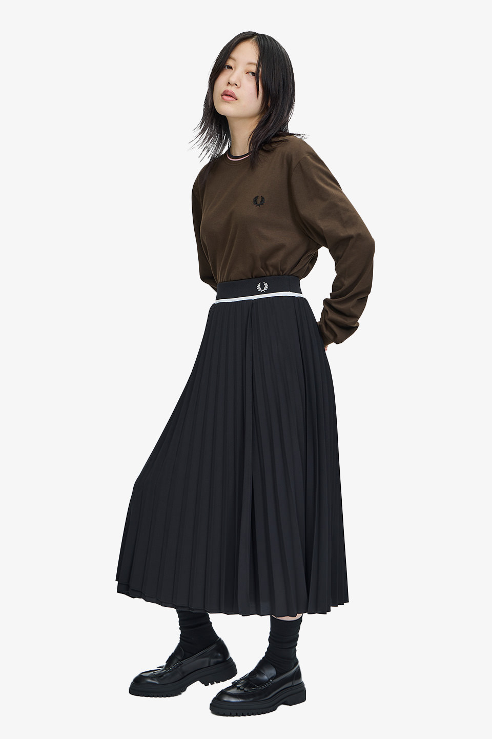Wrap-Pleated Skirt(8 07：BLACK): | FRED PERRY JAPAN | フレッド ...