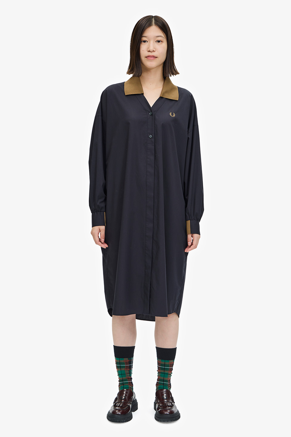Woven Shirt Dress(8 07：BLACK): | FRED PERRY JAPAN | フレッド