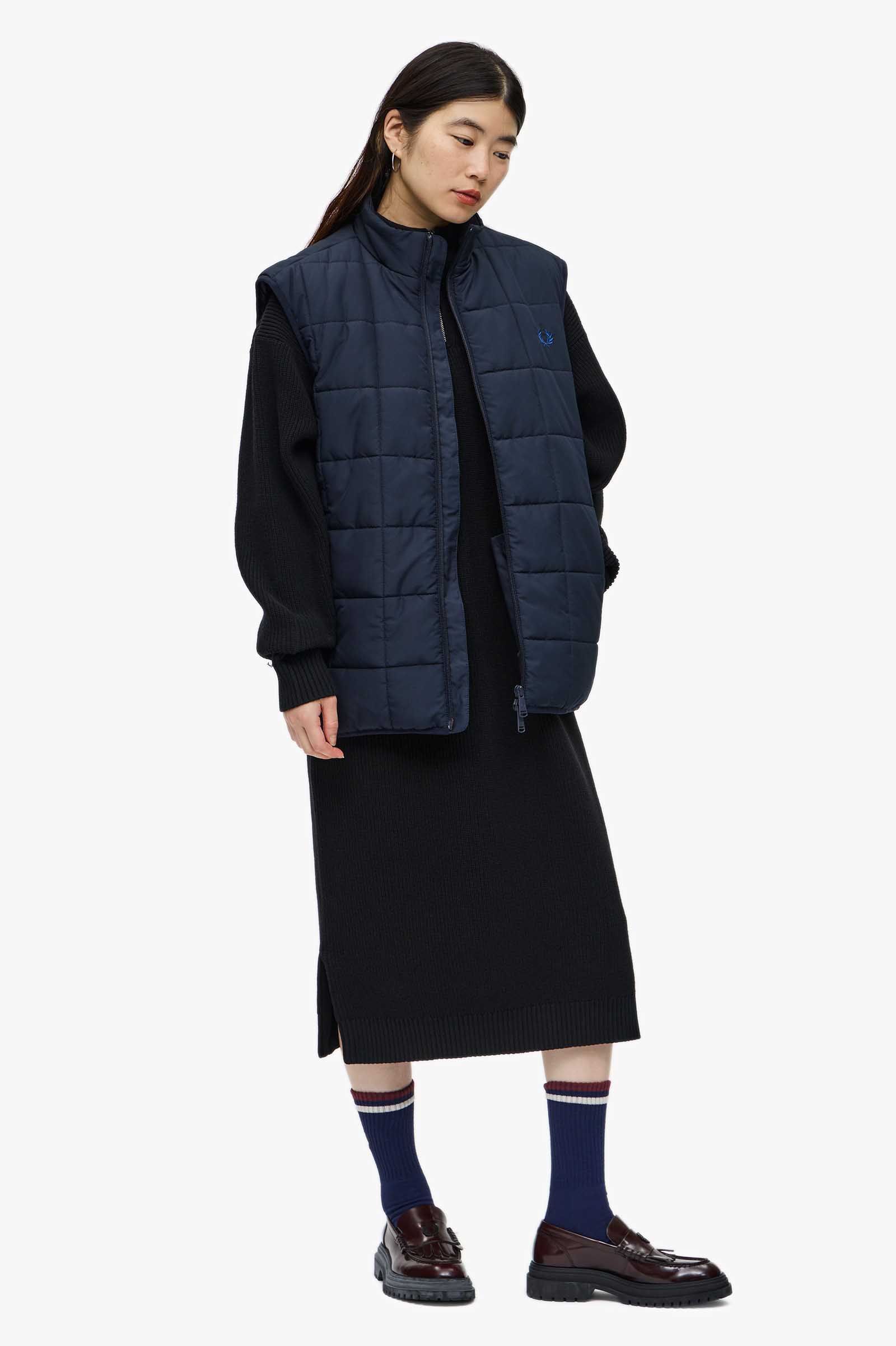 Half-Zip Knit Dress(8 07：BLACK): | FRED PERRY JAPAN | フレッド 
