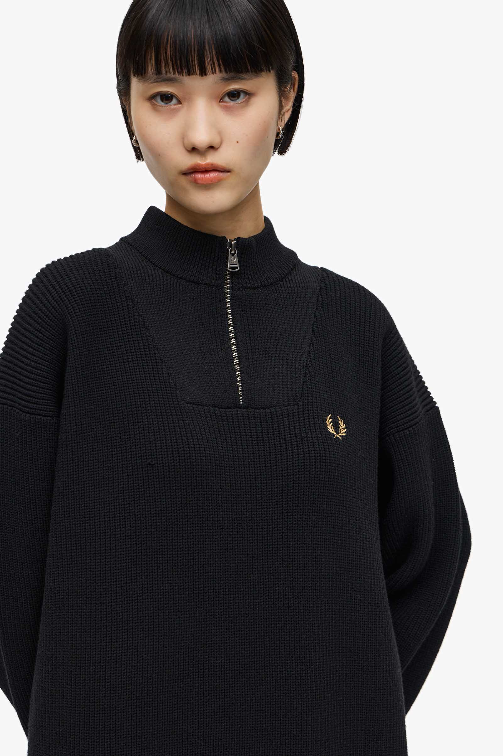 Half-Zip Knit Dress(8 07：BLACK): | FRED PERRY JAPAN | フレッド 