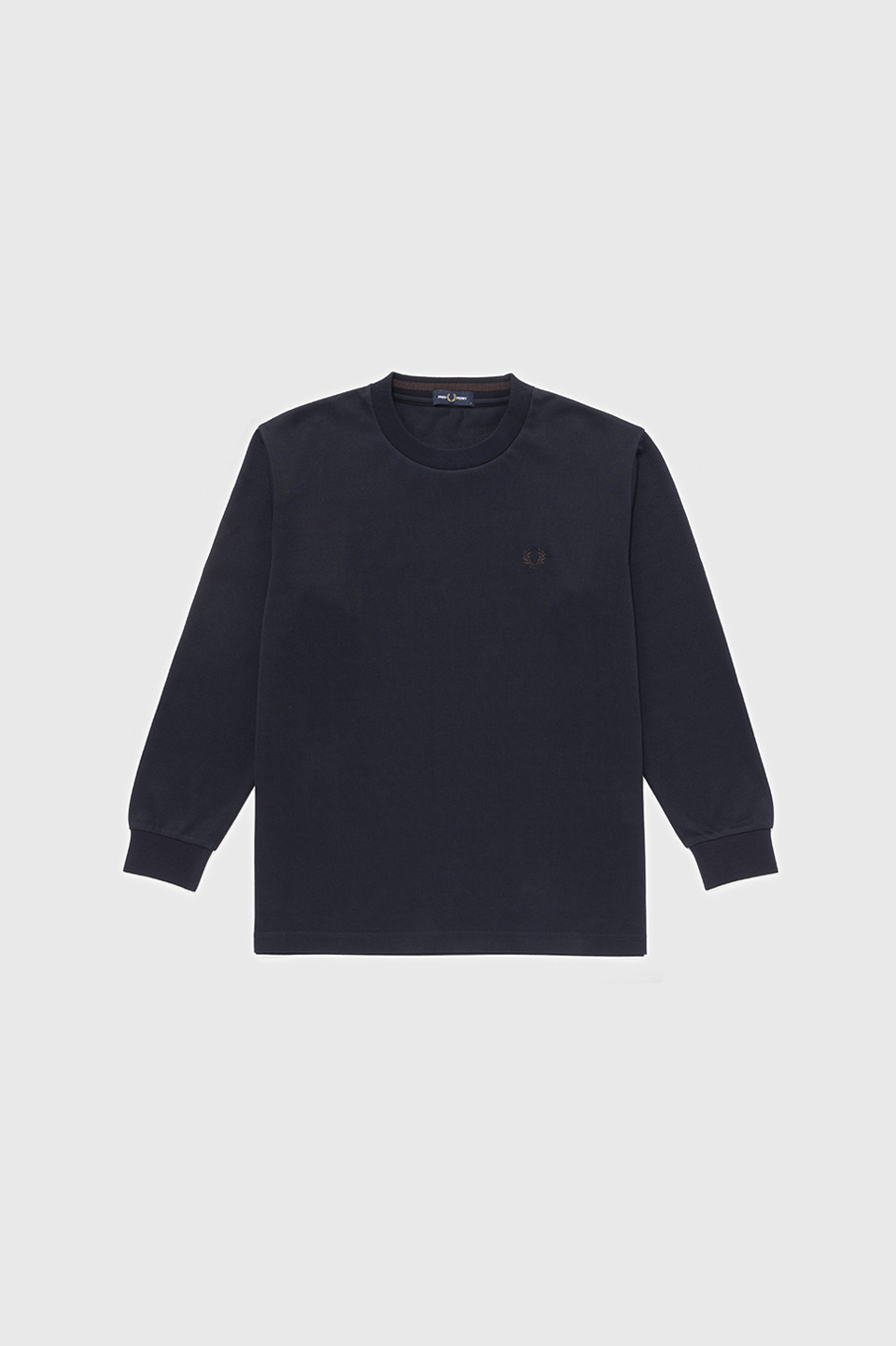 SHIPS Long Sleeve Pique T-Shirt(S 91C：NAVY / RICH BROWN): | FRED