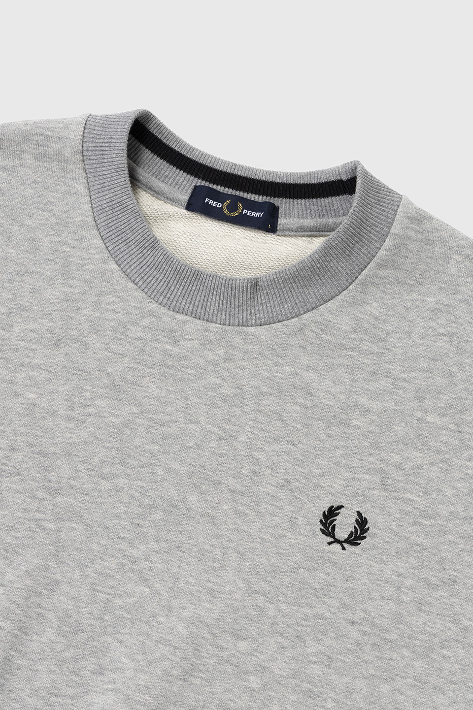 SHIPS Single Tipped Sweatshirt 420:STEEL MARL / BLACK S