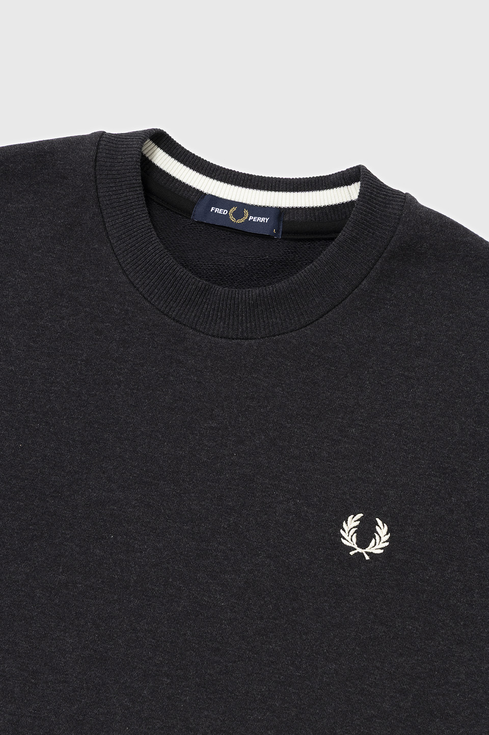 SHIPS Single Tipped Sweatshirt 89C:CHARCOAL MARL / ECRU S