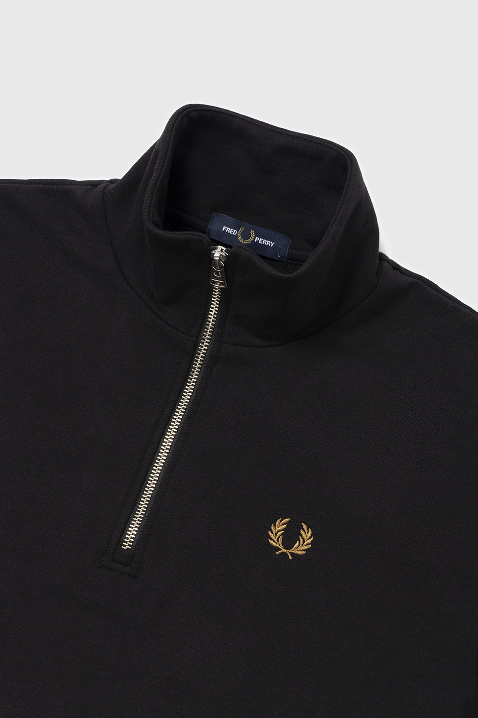 SHIPS Half-Zip Sweatshirt(S 102：BLACK / DARK CARAMEL): | FRED
