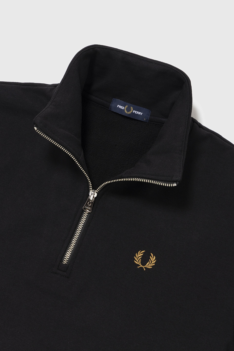 SHIPS Half-Zip Sweatshirt(S 102：BLACK / DARK CARAMEL): | FRED