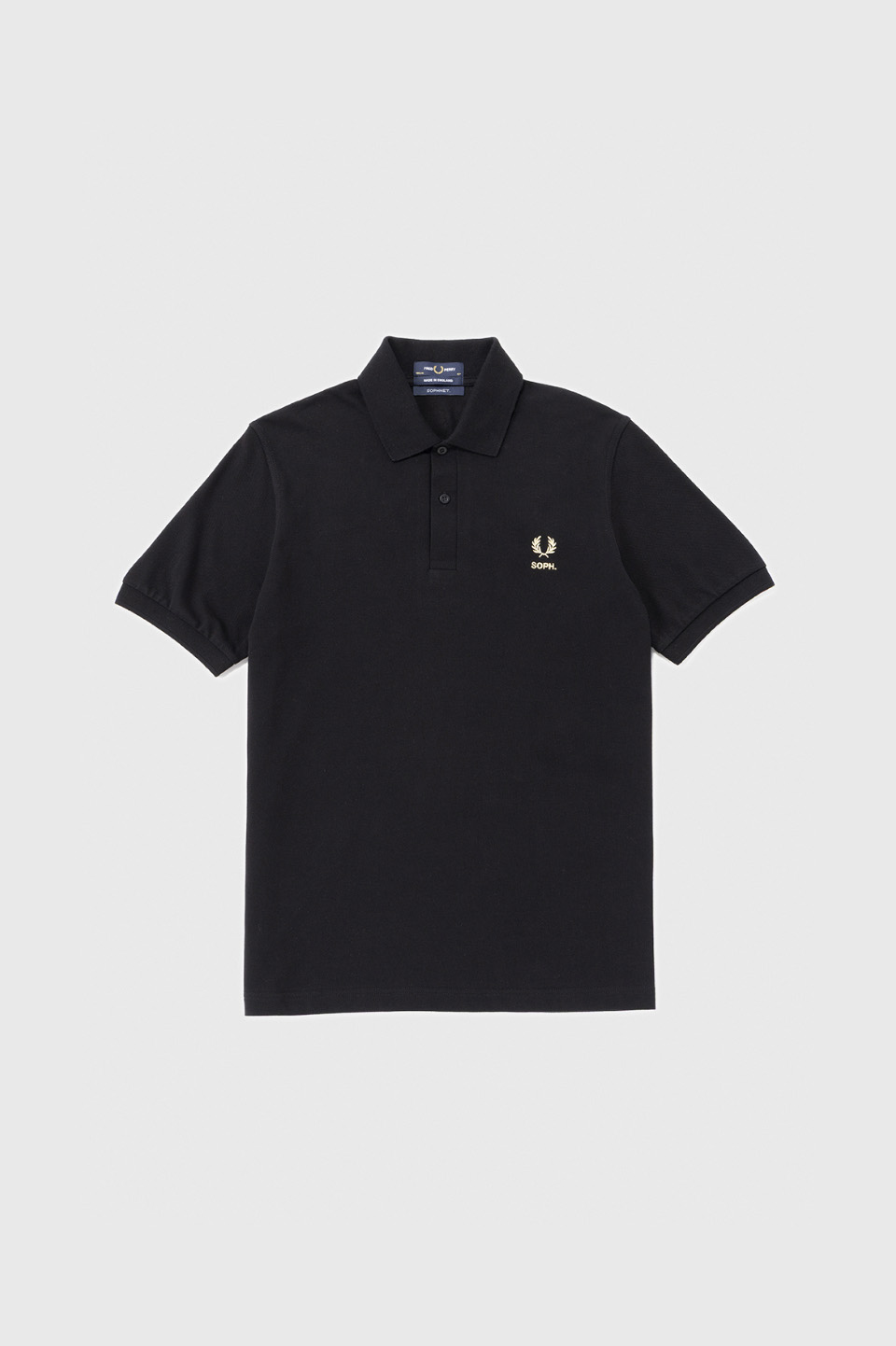 SOPH. X FRED PERRY Leather Badge Fred Perry Shirt 157:BLACK / CHAMPAGNE 38