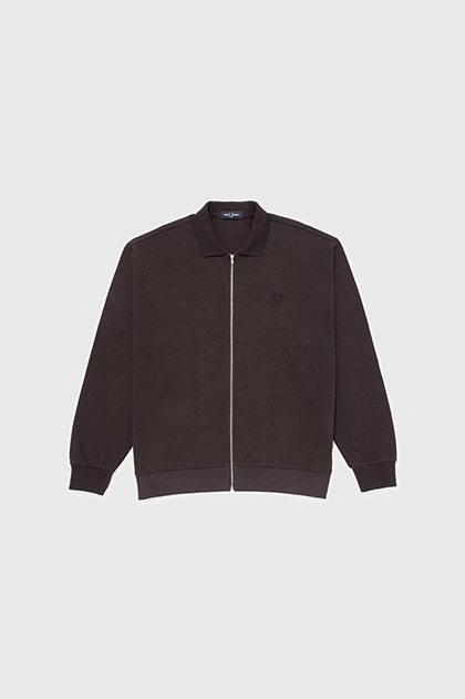 フレッドペリー ブラウン ジップアップジャケット BEAUTY & YOUTH Zip-Through Pique Polo Shirt(M 74C：NAVY / ECRU
