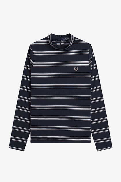 Striped Mock Neck Top