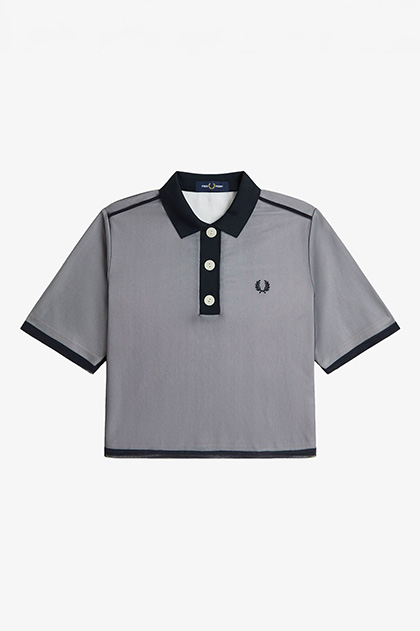 Mesh Overlay Polo Shirt