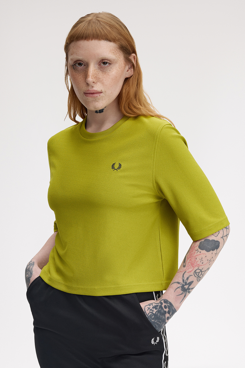 Textured Jersey T-Shirt(10 Z17：TENNIS BALL YELLOW): | FRED PERRY