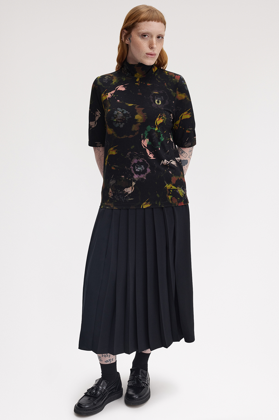 Floral Print T-Shirt(10 102：BLACK): | FRED PERRY JAPAN | フレッド