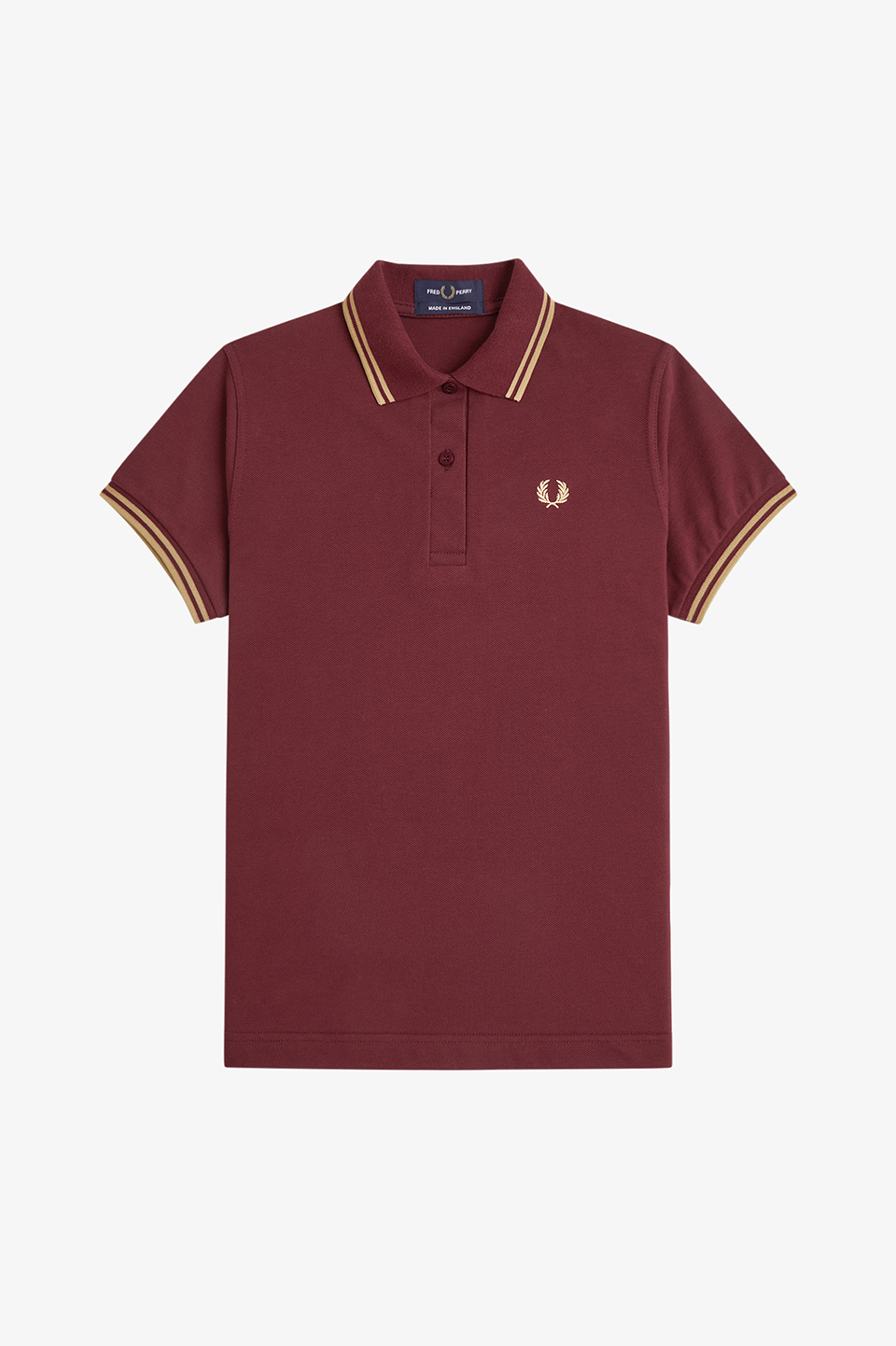 The Fred Perry Shirt - G12 01D:MAROON / CHAMPAGNE 10
