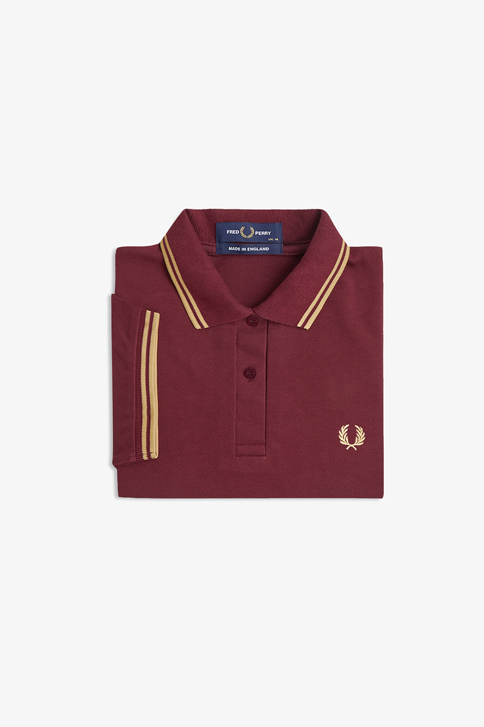 The Fred Perry Shirt - G12 01D:MAROON / CHAMPAGNE 10