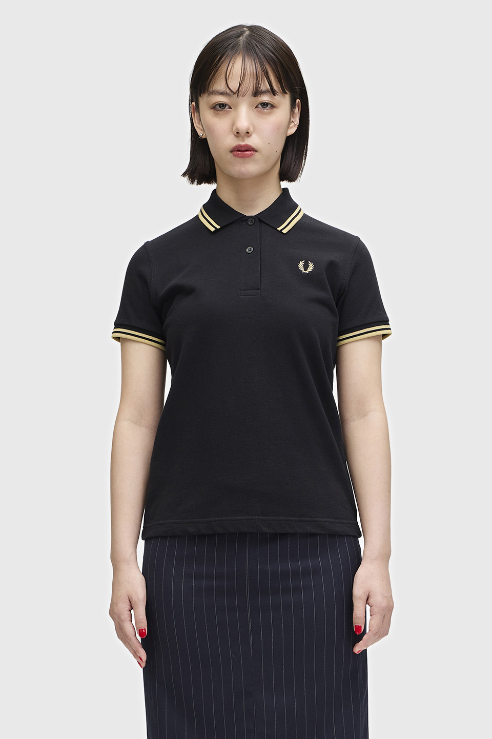 The Fred Perry Shirt - G12(8 157：BLACK / CHAMPAGNE): | FRED PERRY