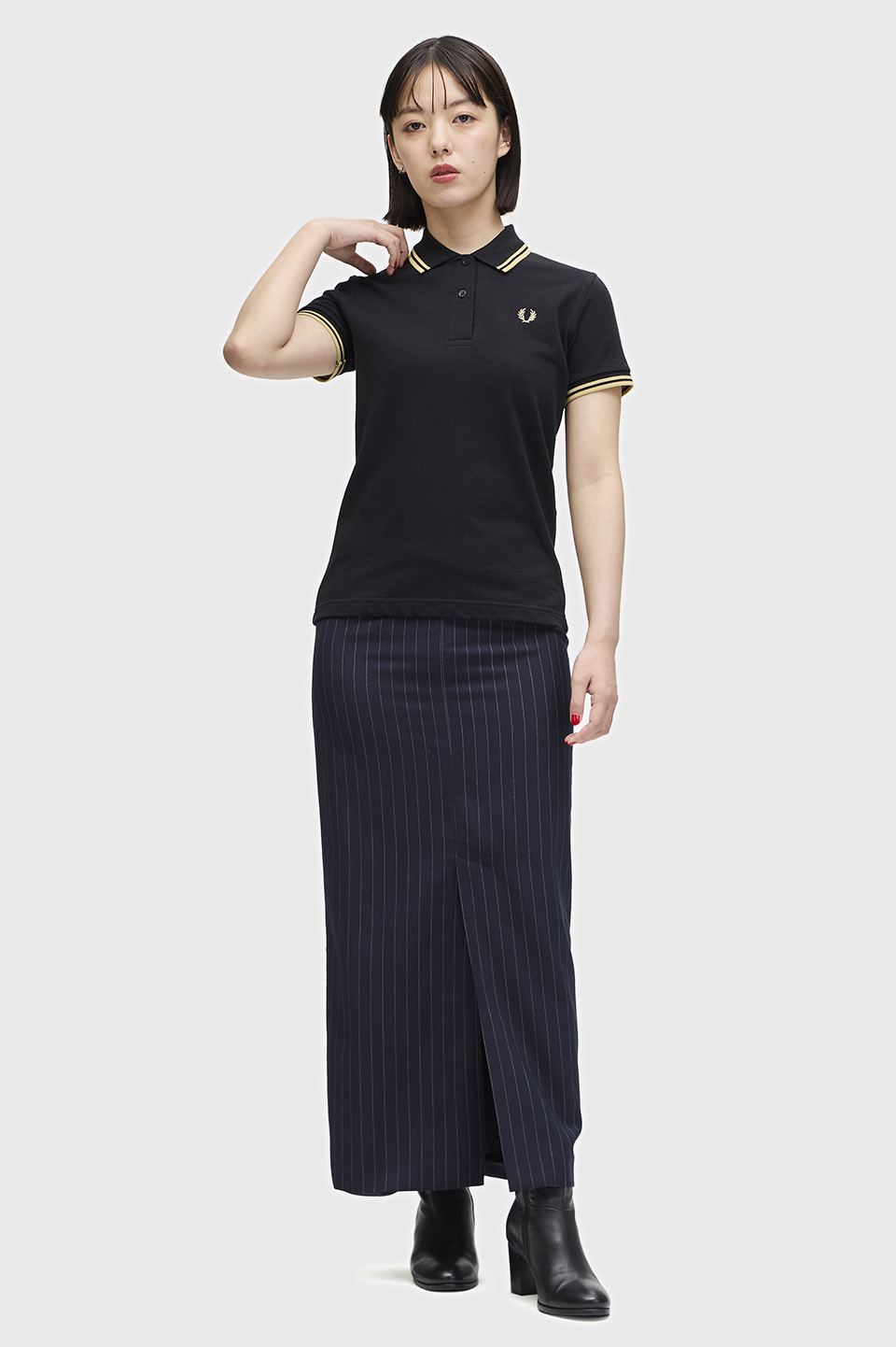 The Fred Perry Shirt - G12(8 157：BLACK / CHAMP / CHAMP): | FRED