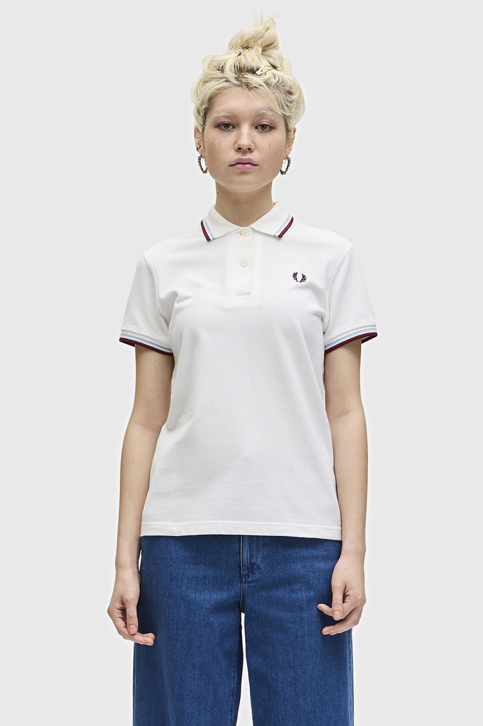 The Fred Perry Shirt - G12(10 301：WHITE / MAROON): | FRED PERRY JAPAN ...