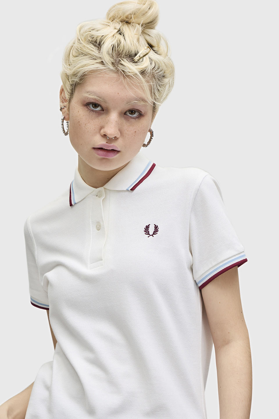 The Fred Perry Shirt - G12(10 301：WHITE / MAROON): | FRED PERRY JAPAN ...