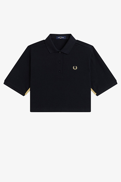 Tape Detail Polo Shirt(10 90A：BLACK / CHAMPAGNE): | FRED PERRY