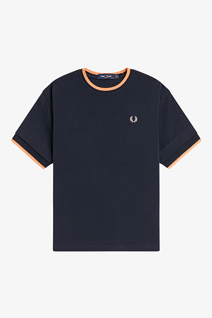 Tipped Mesh Pique T-Shirt