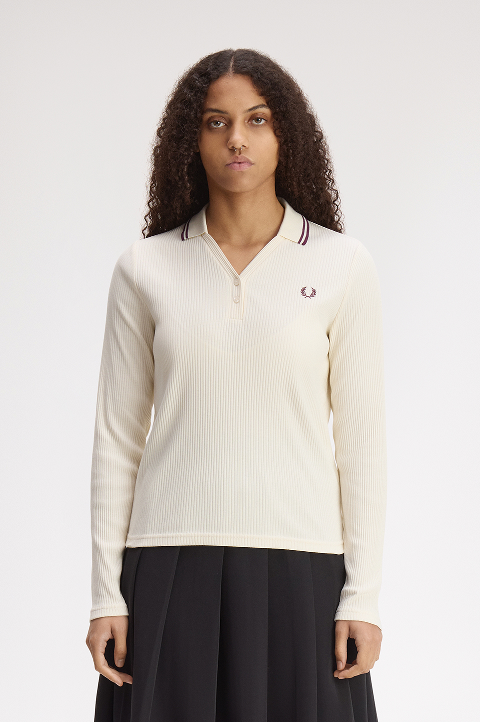 Twin Tipped Ribbed Polo Shirt(8 560：ECRU): | FRED PERRY JAPAN